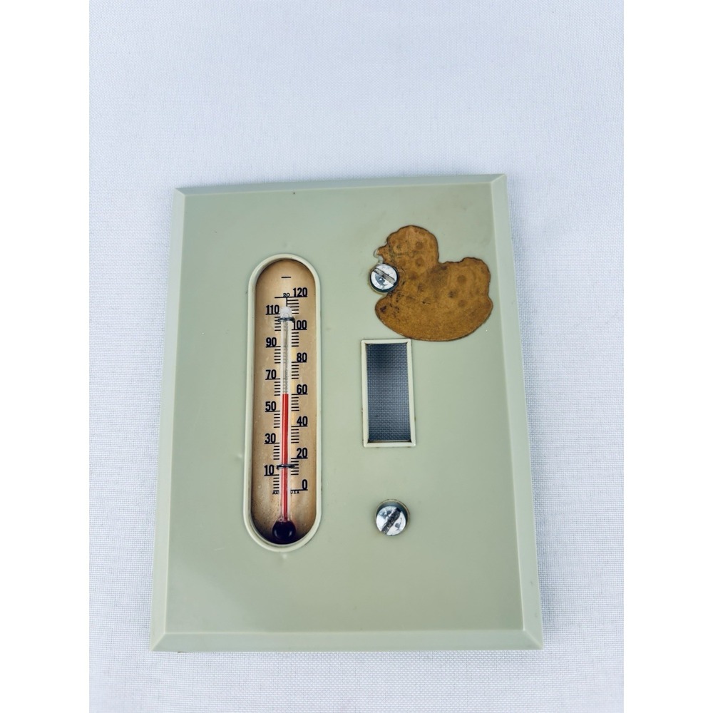 Vintage‎ Thermometer Light Switch Cover  - Duck - Green With Screws